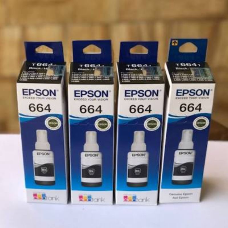 Jual Paket 4 Botol Tinta Epson 664 Black Untuk Printer Epson L100 L110 L120 L200 L210 L220 6863