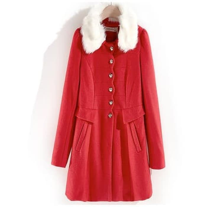 WSA87 coat BULU WOOL RED MERAH OUTER BLAZER WINTER ORIGINAL