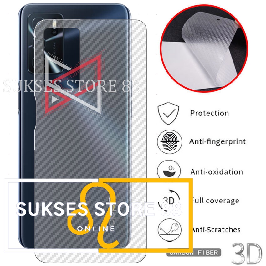 OPPO A16 Skin Carbon Garskin Carbon Transparan Back Sticker Carbon Anti Gores Stiker Belakang Handph