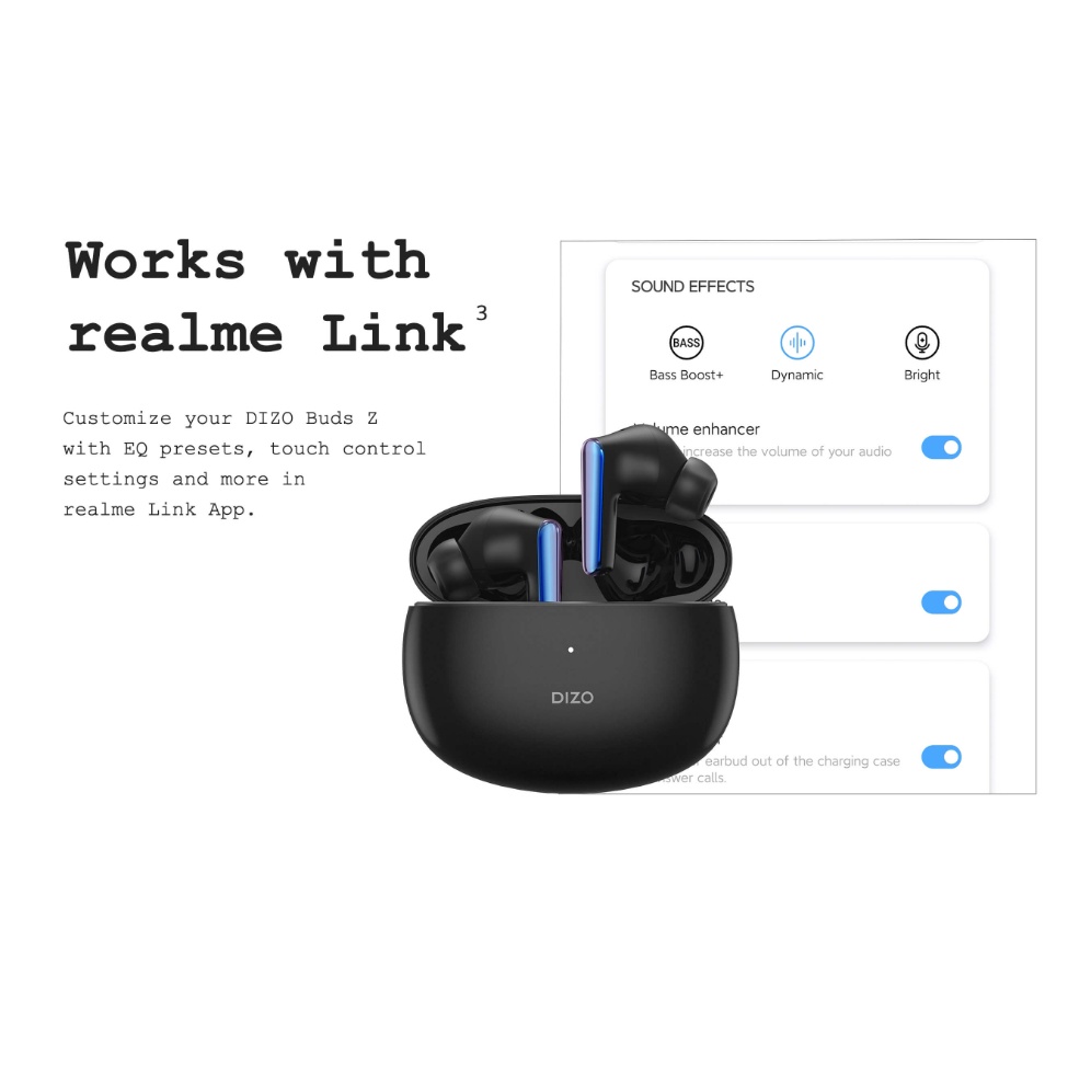 DIZO by realme Buds Z TWS Bluetooth Earphone Low Latency Mode Game