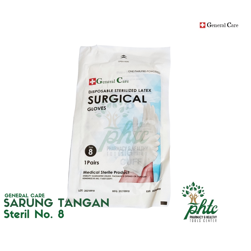 Sarung Tangan Steril Ukuran 8 / Handskun Steril size 8 isi 1 Pasang