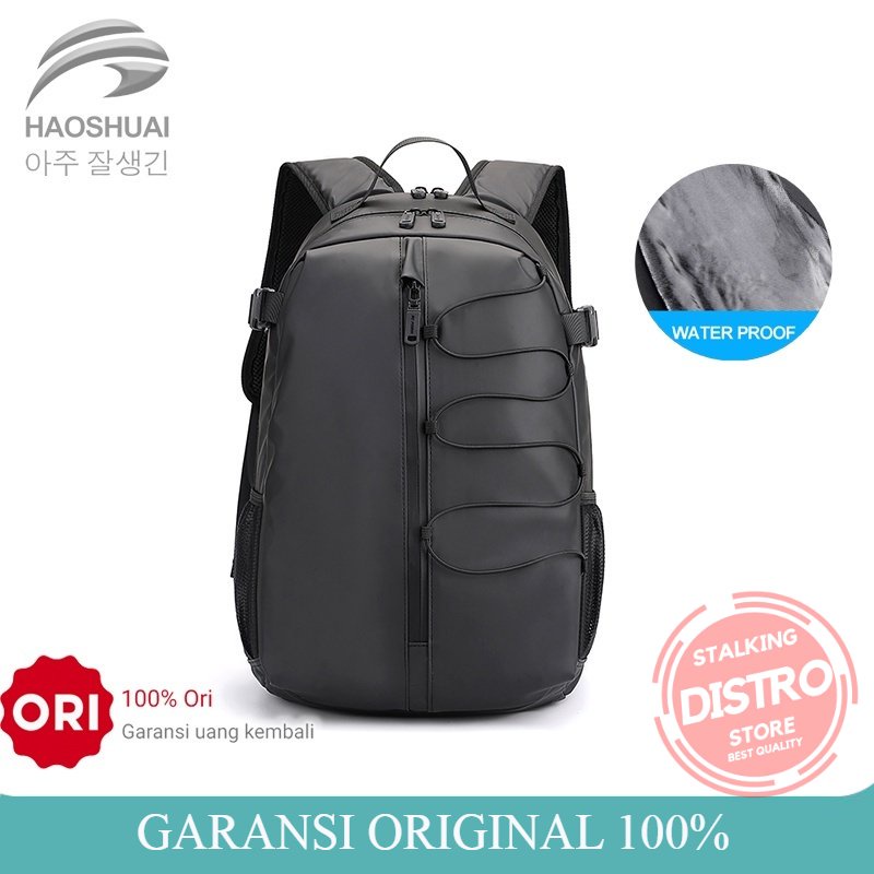 Tas Ransel Pria HAOSHUAI 3412 Tas Laptop Pria Waterproof