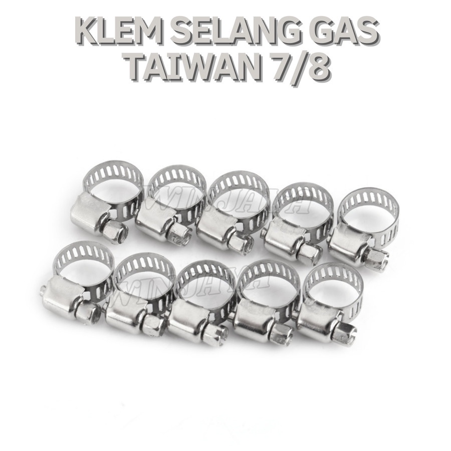 KLEM SELANG GAS TAIWAN 7/8&quot; KLEM SELANG AIR OBENG STAINLESS