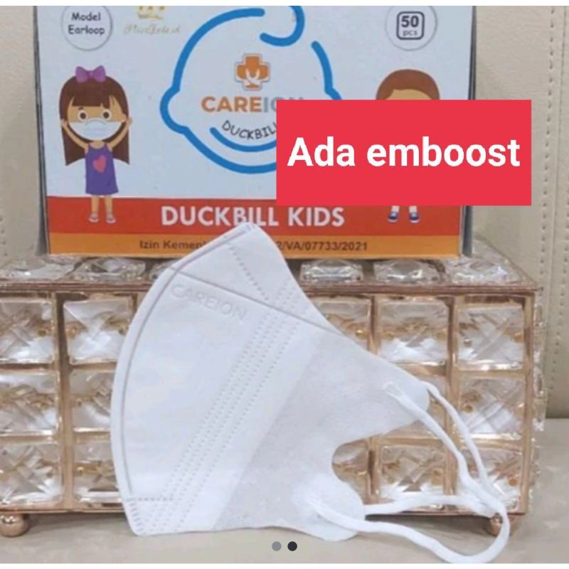 Duckbill anak Garis motif&amp;putih isi 50/box