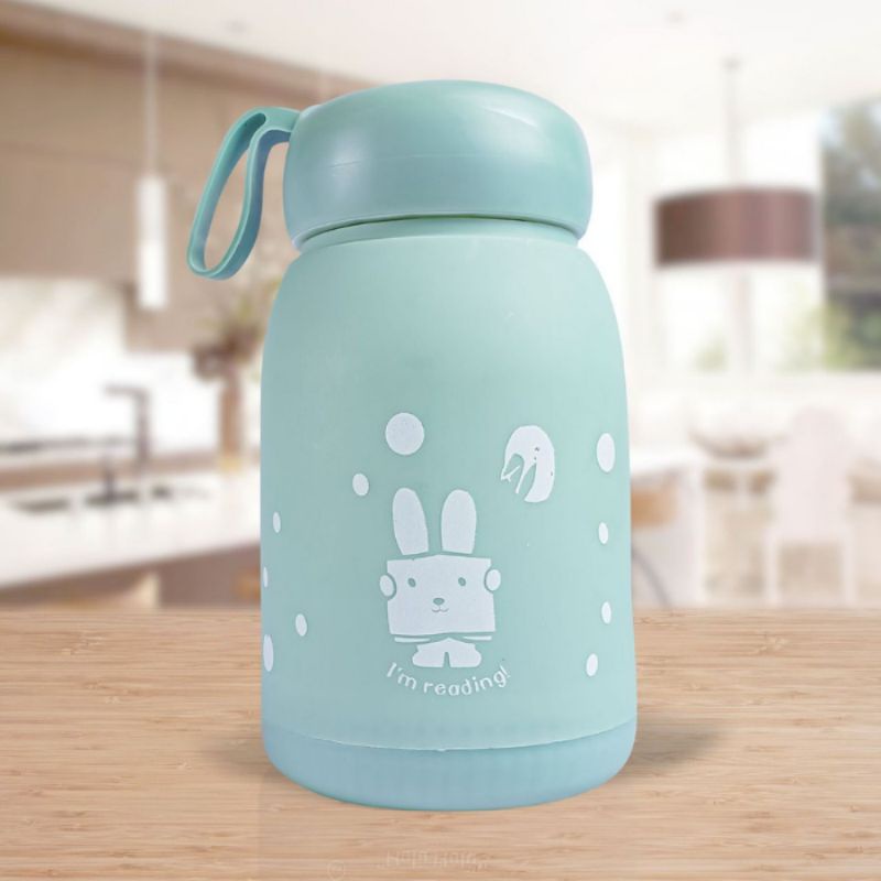 Botol Air Minum Kaca 330ml BPA Free / Botol Minum lucu