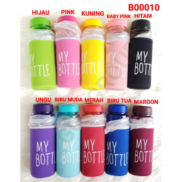 B ( B00010 ) MY BOTTLE TRANSPARAN WARNA FREE SPON BUSA / HARGA GROSIR