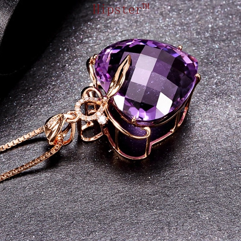 New Hot Selling Temperament Amethyst Love Pendant Romantic Necklace