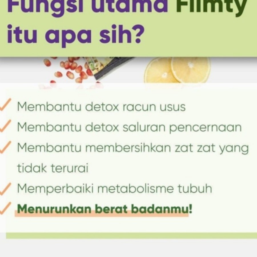 Flimty Fiber BPOM 16 Sachet Pelangsing Suplemen Diet Detox Obat Kurus