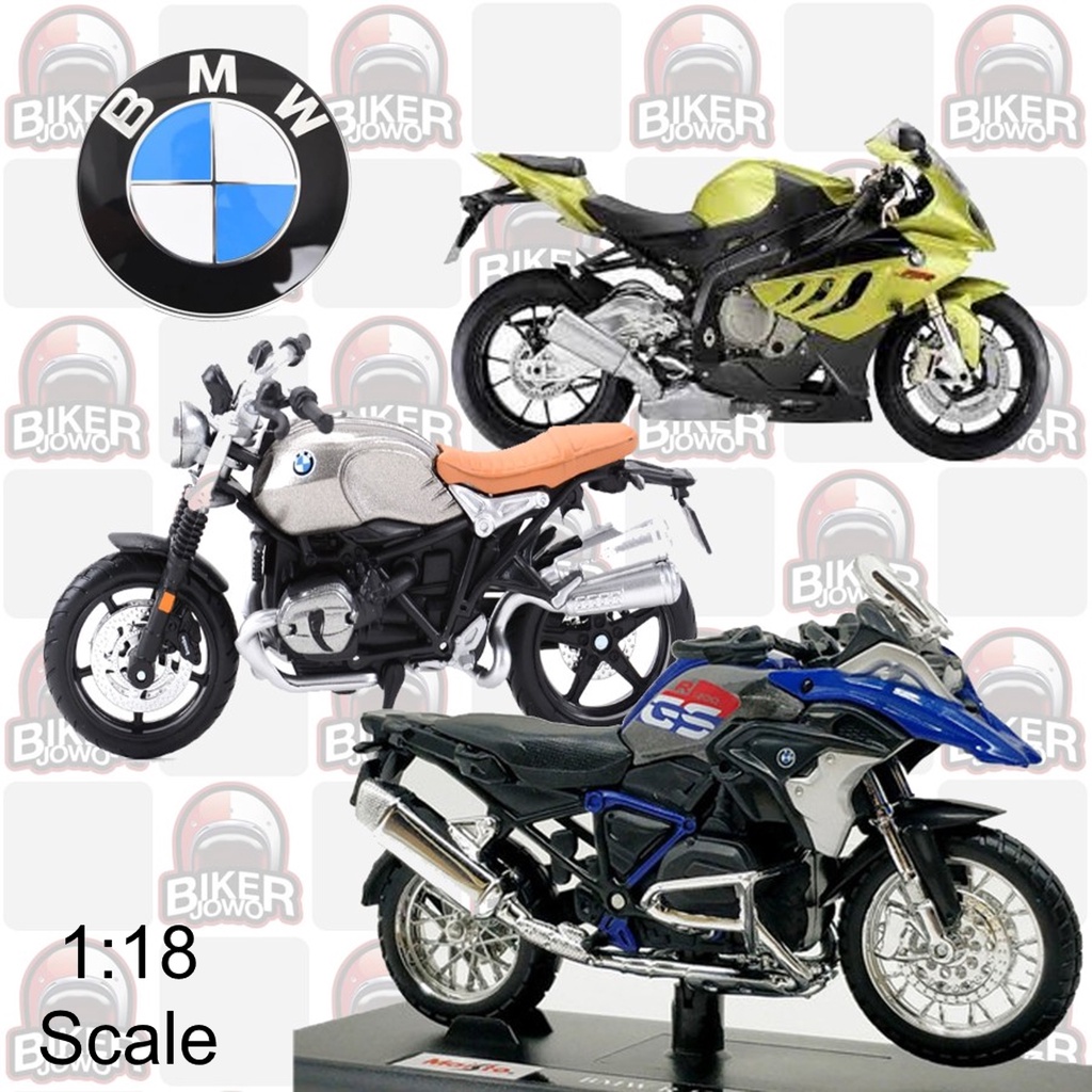 Mainan Diecast Motor 1 : 18 BMW R1200 R1250 GS 2017 F 650 R1100R R1100RS S1000RR HP2 K1200S Sport R 