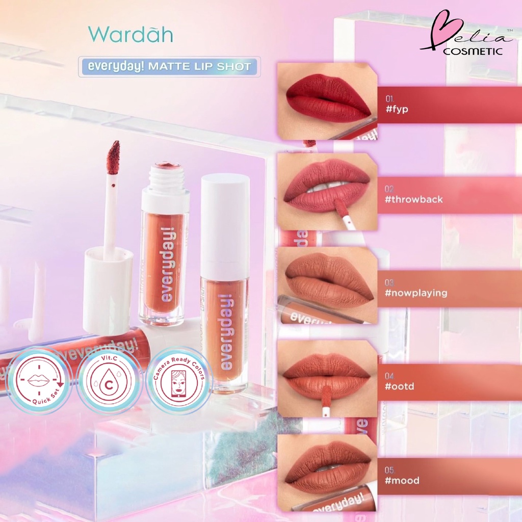 ❤ BELIA ❤ WARDAH EveryDay! Matte Lip Shot | Lip Cream | Lip Tint | Lip Stain | Quick Set | Lip Matte | BPOM