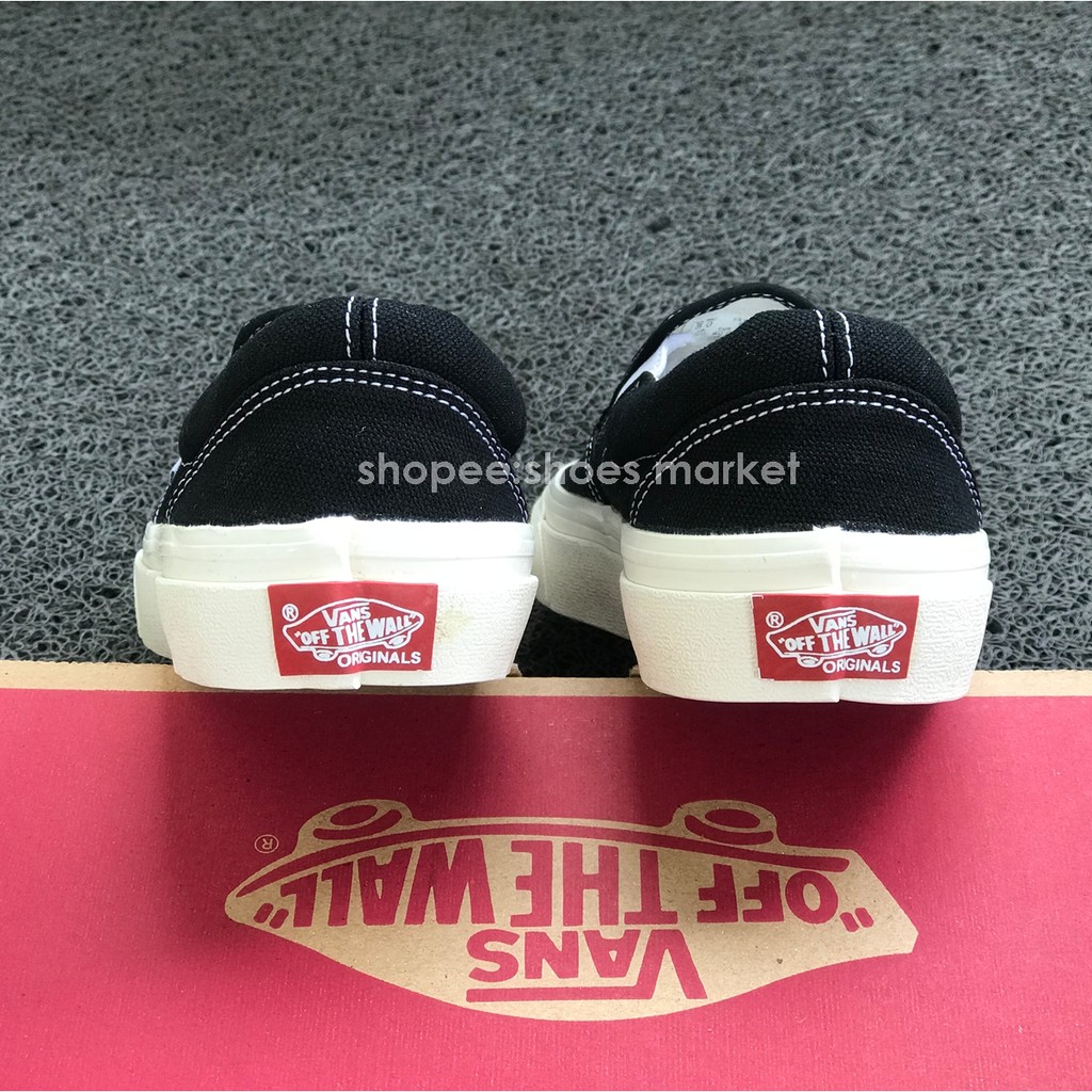 Sepatu Vans Slip On OG Black White - Free Kaos Kaki