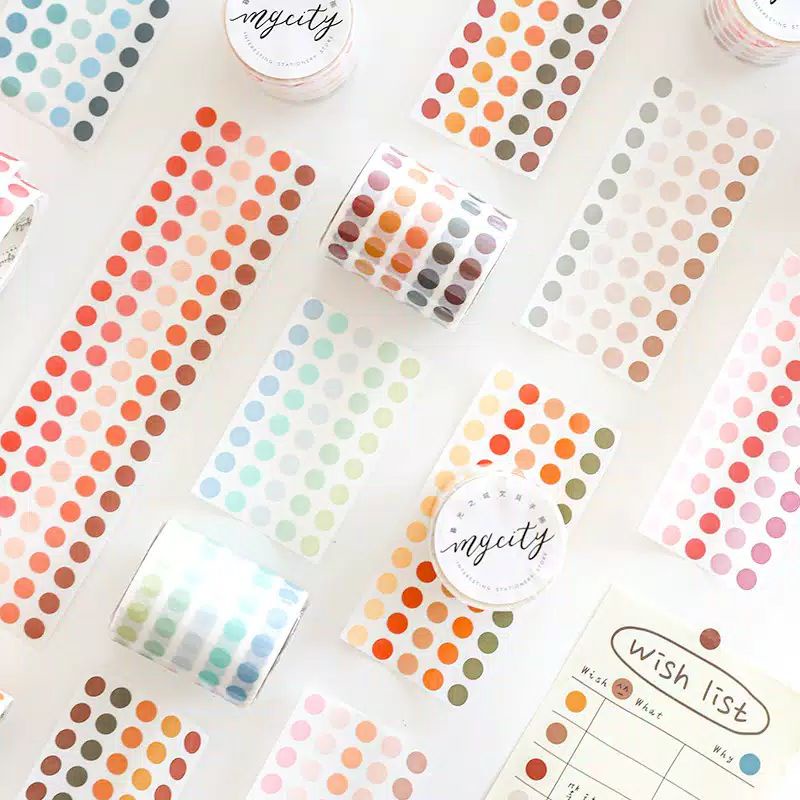 

[riBBon] 1 Roll Washi Tape Dot Masking Tape Warna-warni Selotip Kertas Scrapbook Stiker Decor
