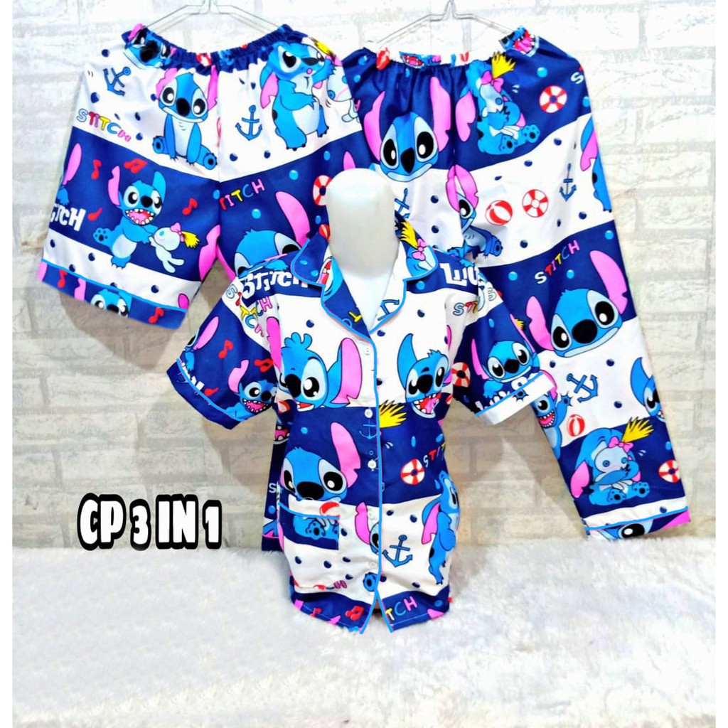 ISANNY PIYAMA SET 3IN1 SIZE,M,L,XL,XXL/PIYAMA TIE DIE 3IN1/JANBOL /PIYAMA DEWASA 3IN1/READY STOK