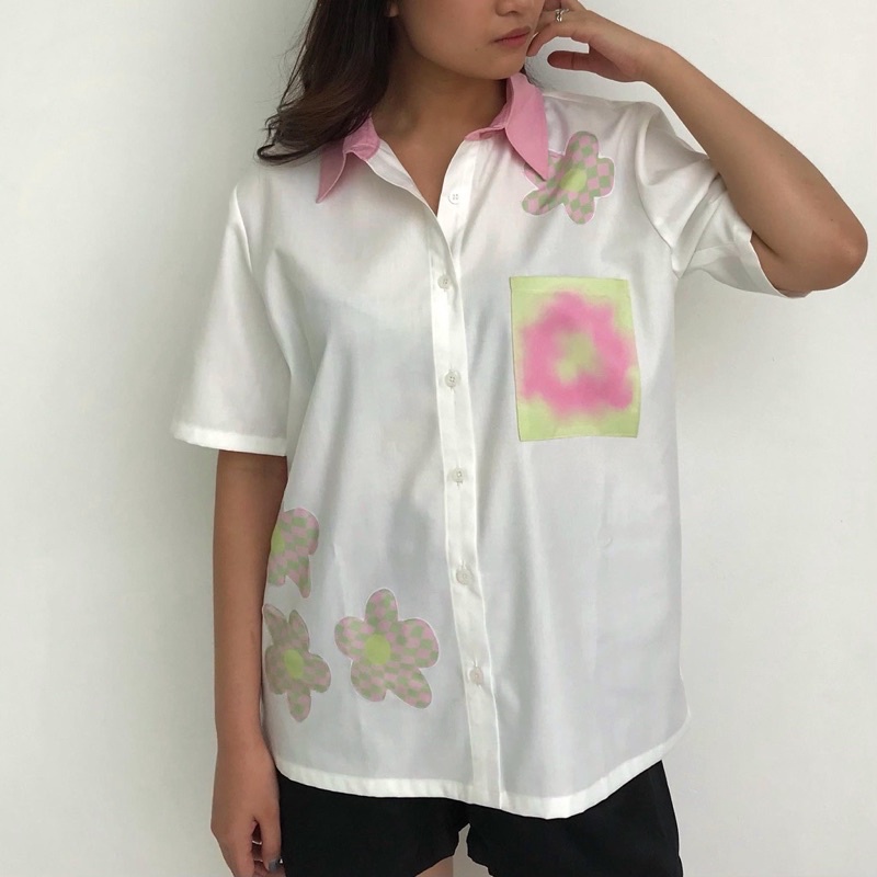 Lizza Floral Checkeredboard Shirt