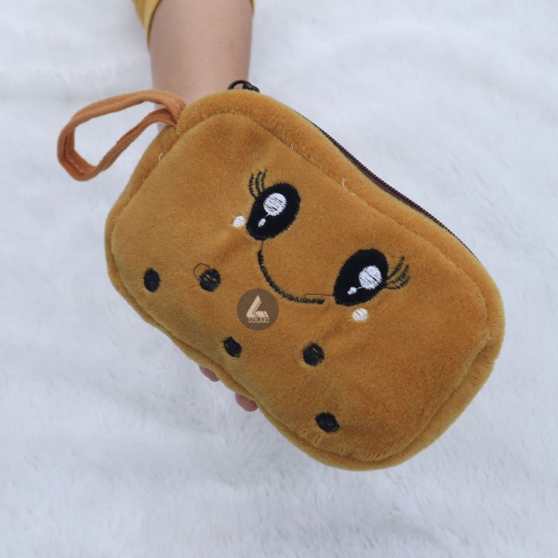 tas makeup mini atau tas pouch kosmetik motif boneka boba viral terbaru 2022 dompet koin dan masuk h
