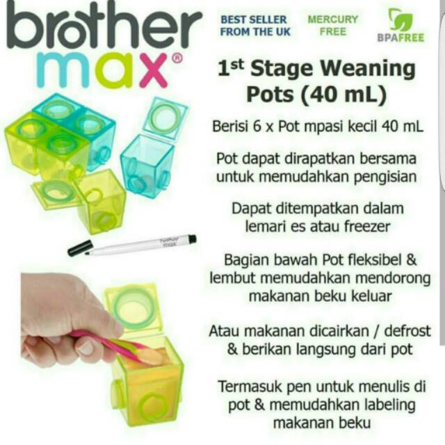 Brother Max 1st Stage Weaning Pots 40 Ml