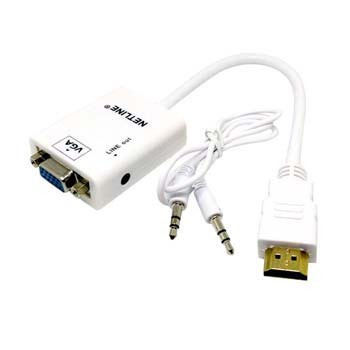 Kabel Mini HDMI To VGA + Audio - Merk Netline