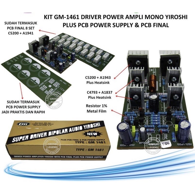 Kit driver power ampli mono Yiroshi GM 1461