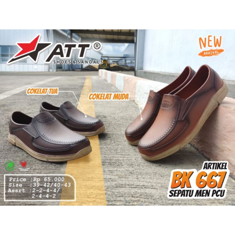 sepatu ATT BK 667 sepatu slip on karet pria sepatu pantofel pria