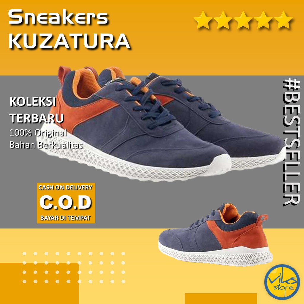 Sepatu Sneakers Olahraga Pria Cowok Tali Style Casual Distro Kuzatura Original Suede Lokal Premium Elegan