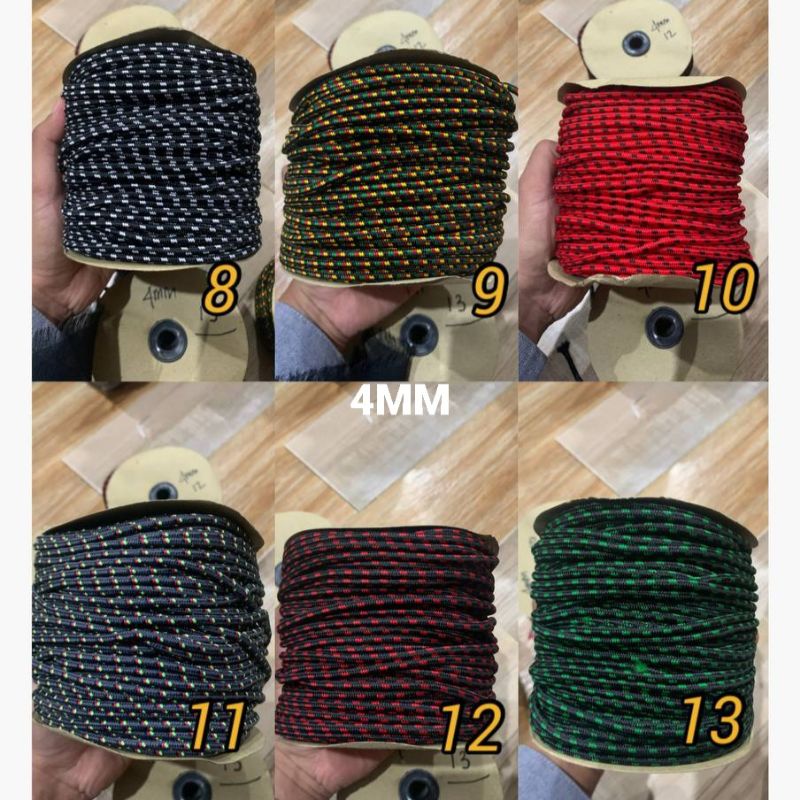 

TALI PRUSIK TALI RESLETING TALI FRUSIK TALI PARACORD 4MM PER METER