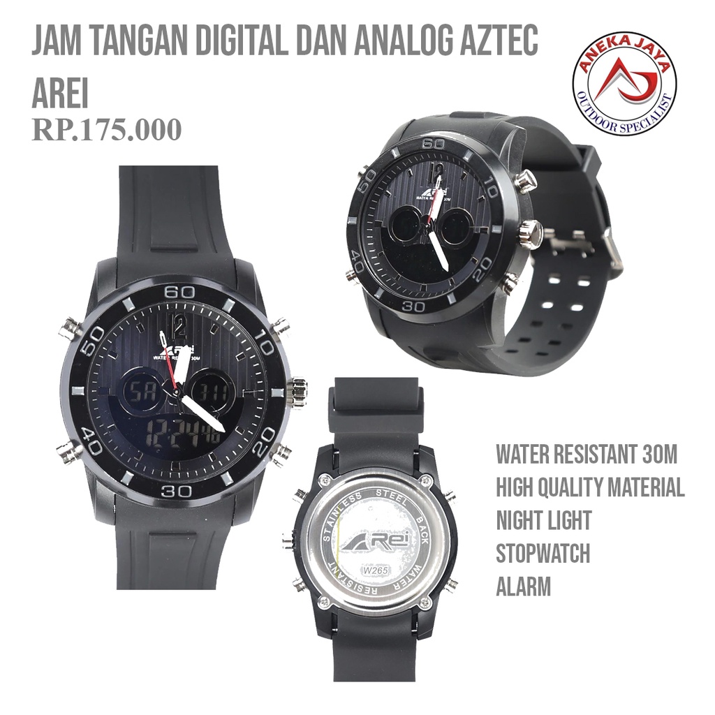 JAM TANGAN ANALOG DAN DIGITAL AREI AZTEC REI