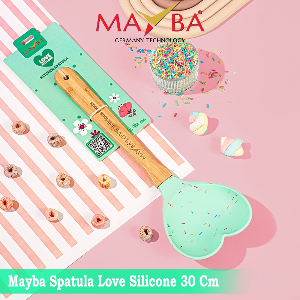 SPATULA LOVE SILIKON MAYBA Shovel silicon - sendok masak silicone high quality