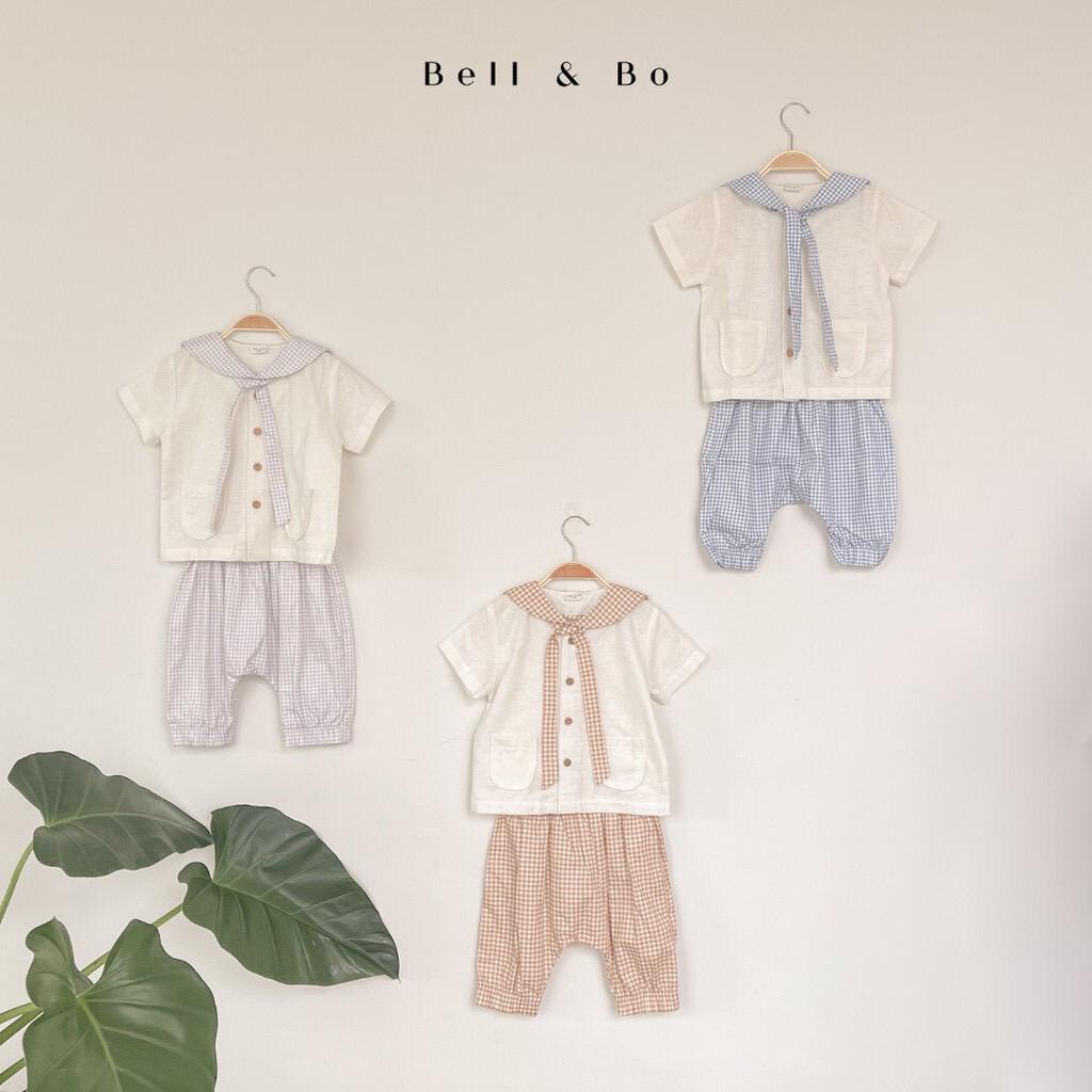 BELL AND BO RUI SET SETELAN ANAK KATUN KOTAK GINGHAM UNISEX