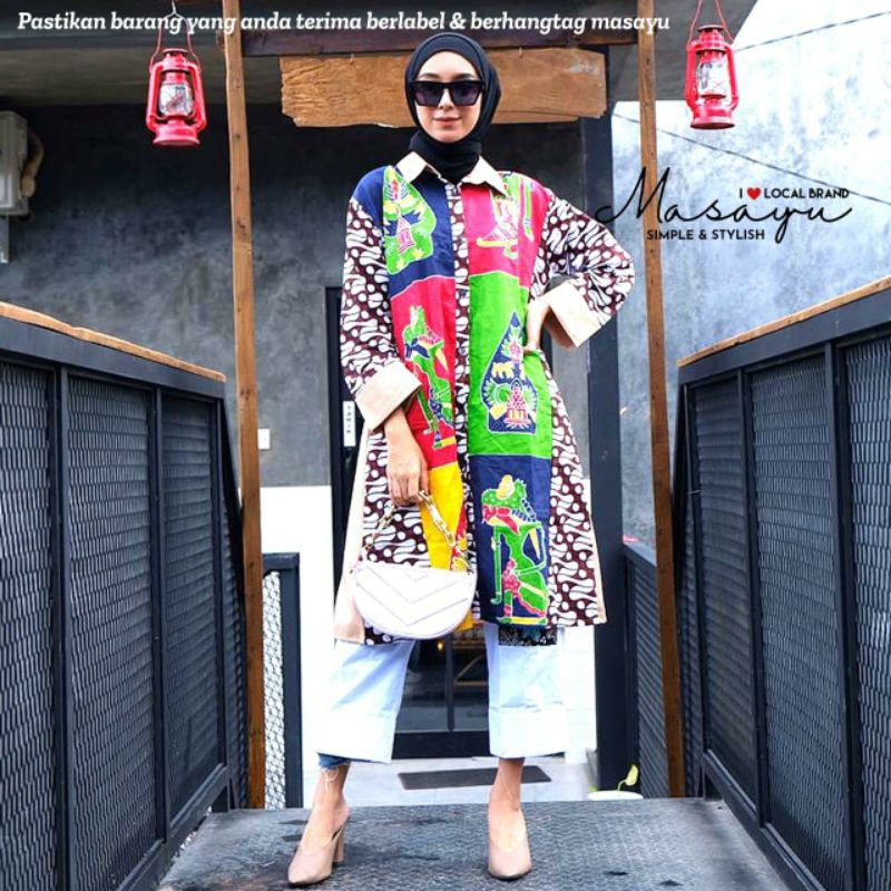 Tunik Wayang Story Masayu / Batik Kombinasi / Atasan Batik