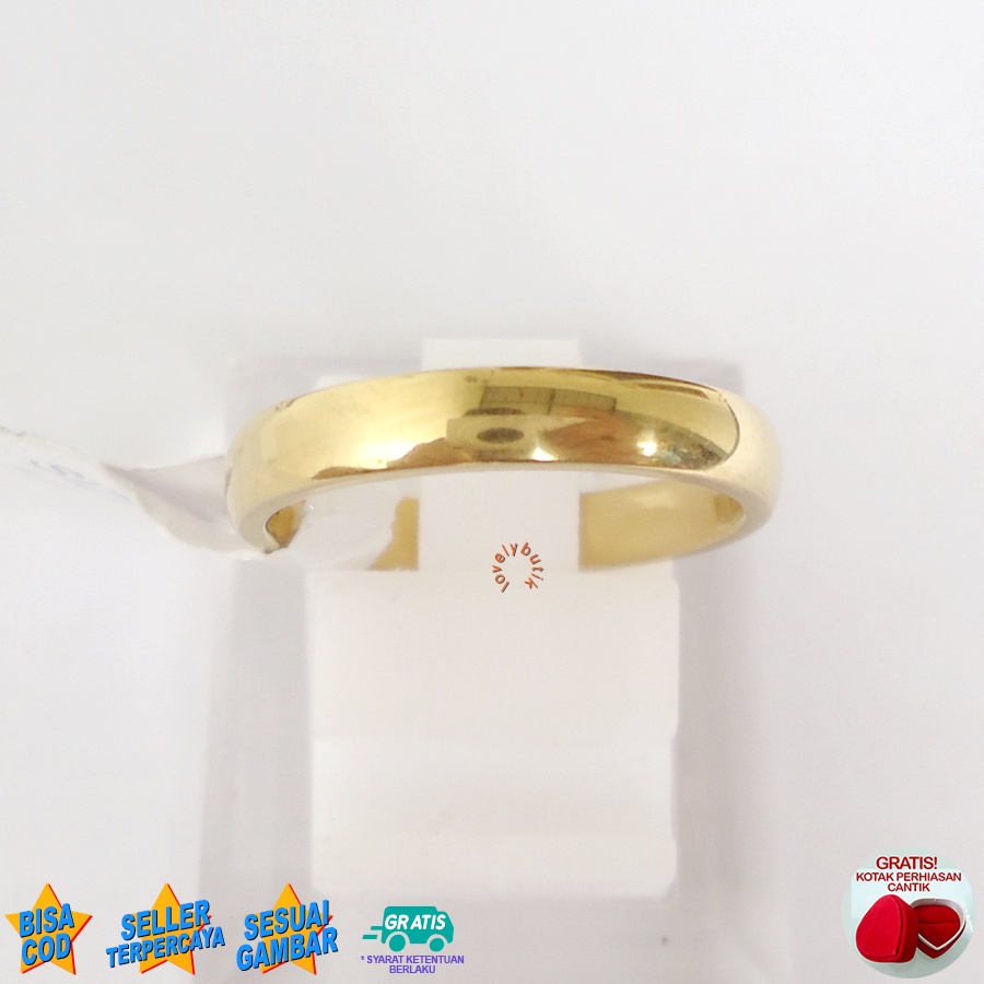 Lovelybutik Cincin Couple Tunangan Titanium Antikarat Anemone Cincin Titanium Wanita Pria Bonus Kotak Perhiasan