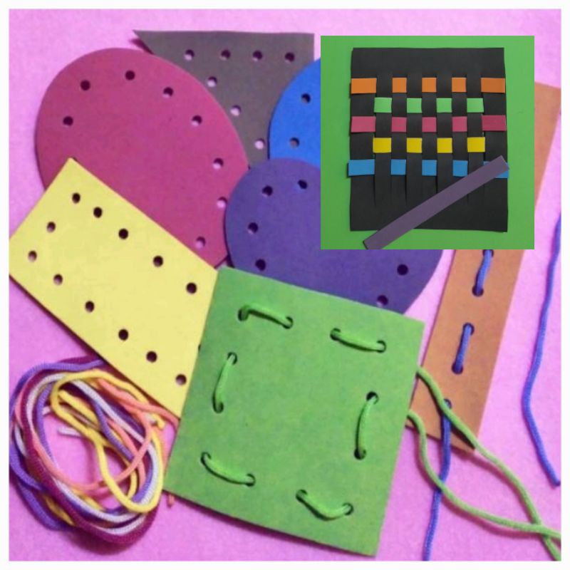 Edufuntoys Mainan Edukasi Mainan Anak Mainan Spon Mainan flanel Mainan Menjahit Menganyam Belajar Ab