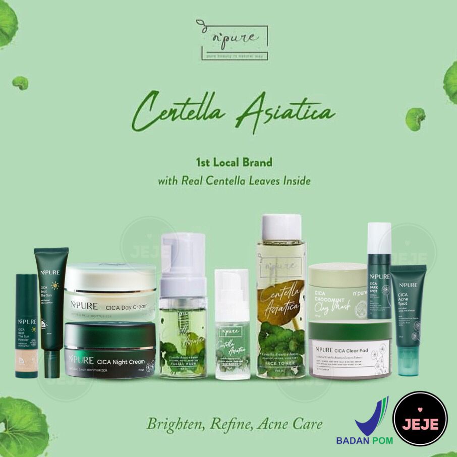 NPURE Centella Asiatica Cica | Foam Toner Essence Primer Serum Beat The Sun Powder