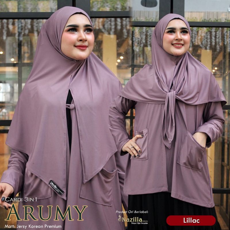 hijab cardigan 3in1 nazila kode arumi ORI nazilla