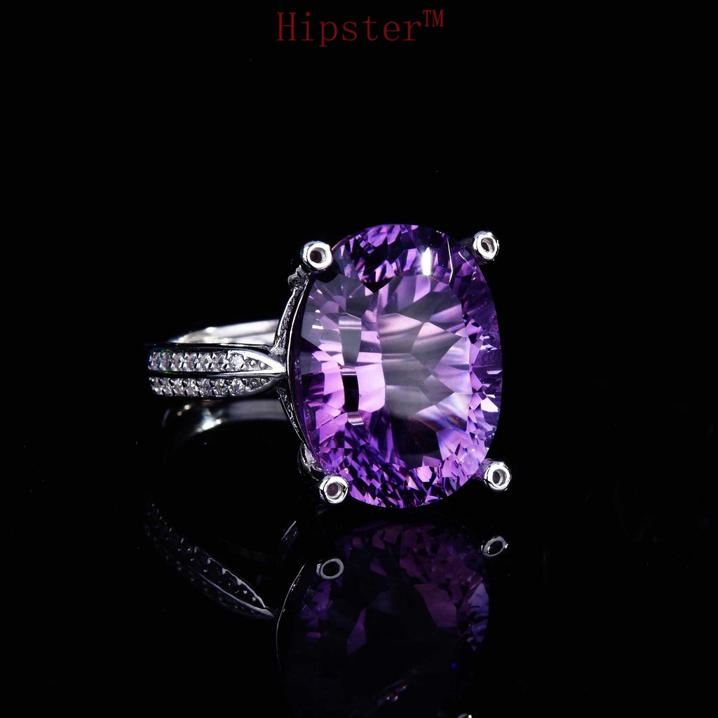 Cincin S925 Silver Amethyst Model Terbuka