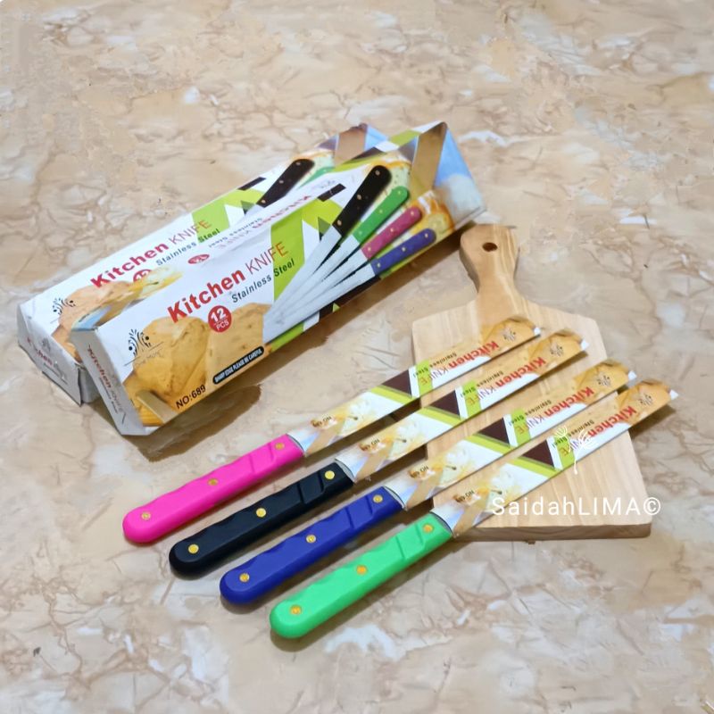 Jual Pisau Roti Warna 2 sisi Serbaguna - Bread Knife Stainles Steel SNI ...