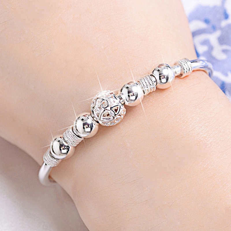 Fancyqube Gelang Keberuntungan Bahan Sterling Silver 925 Untuk Wanita