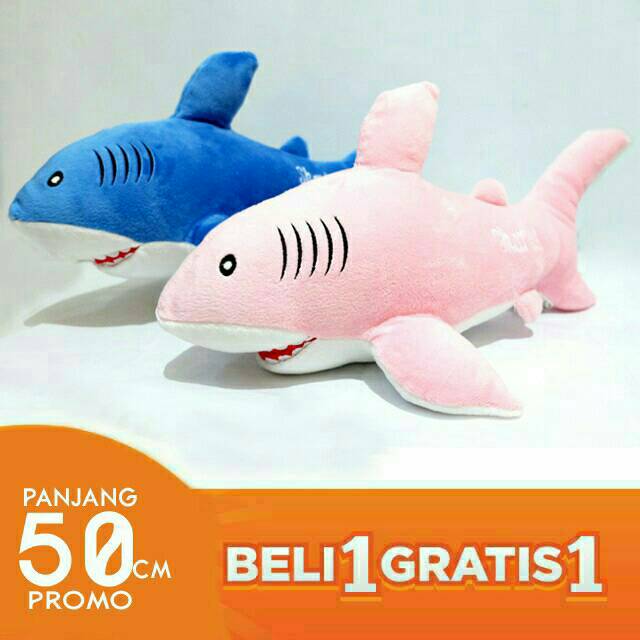 Sale Boneka hiu shark ikan animal 50cm lembut bahan