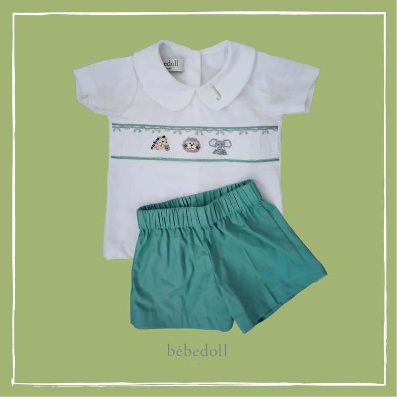 safari hand smocked set