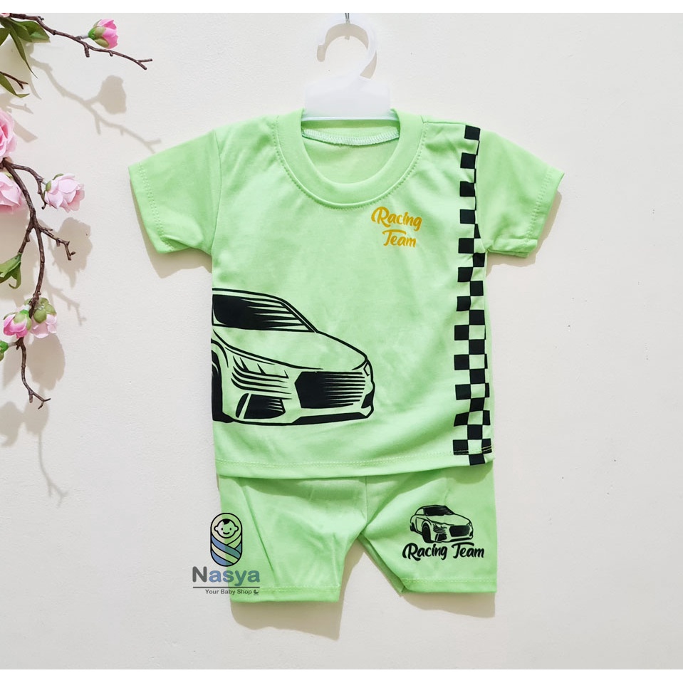 [J-009] Setelan Baju Bayi Pendek / Pakaian Laki Murah Newborn (0-6 bulan)