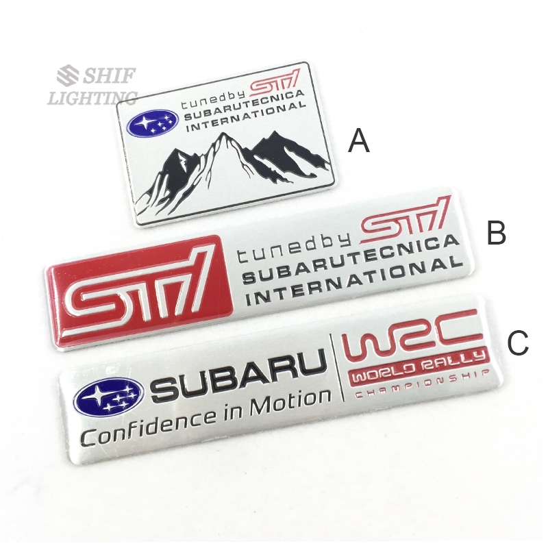 1pc Stiker Emblem Logo STI SUBARU WRC Bahan Aluminum Untuk Bagasi Belakang Mobil