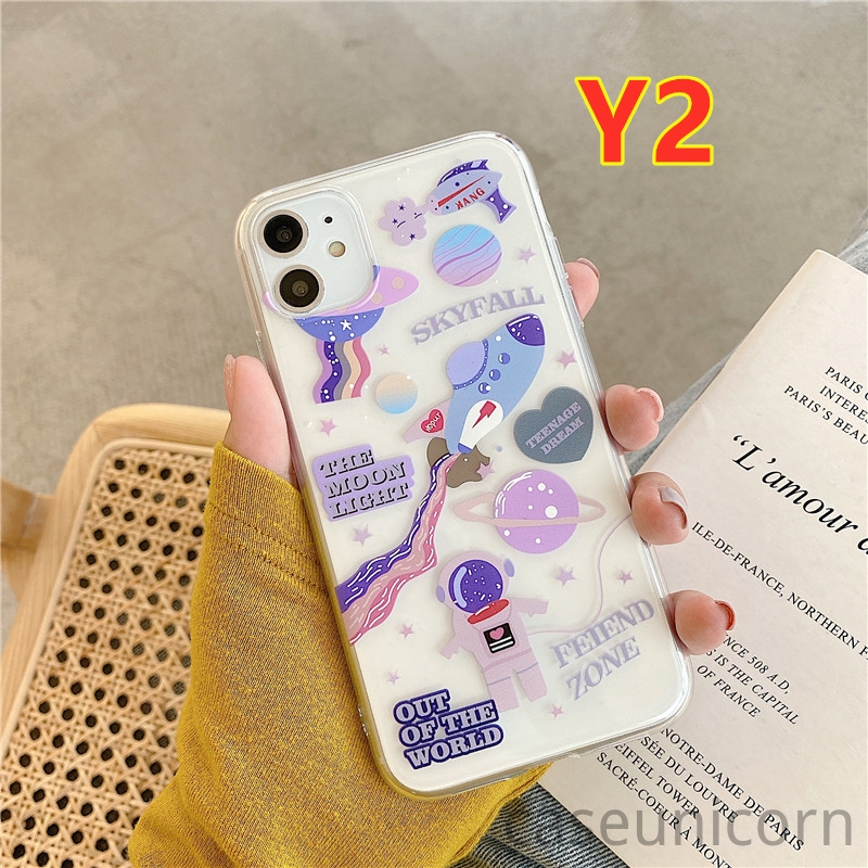 Case  Samsung Motif Kartun Doodle Casing Samsung A12 A51 A71 A02s M30S M21 A11 M11 A31 M31 A21S A10S A20S A50 A30 A20 A10 A30S A50S A70 A30S A750 A20 Oppo A53 A33 A5 A9 2020 Vivo Y30 Y50 Y30i Y20 Y20i Gambar Label Luar Angkasa-2