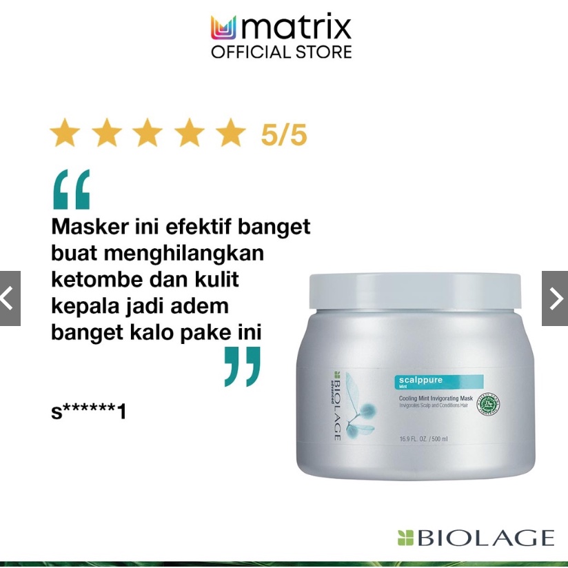 Matrix Biolage Scalppure Cooling Mint Mask 490 ML - Masker Kulit Kepala Berminyak