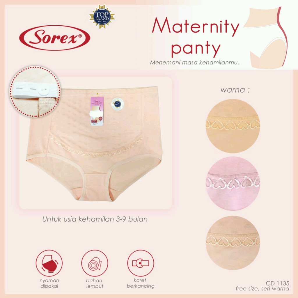 Sorex Cd Wanita Hamil Maxi Katun Maternity Panty CD 1135 Freesize Karet Kancing