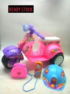 SG TOYS KITTY CAT 567 - Mainan Motor Vespa Mini Anak Dorong Roda 3