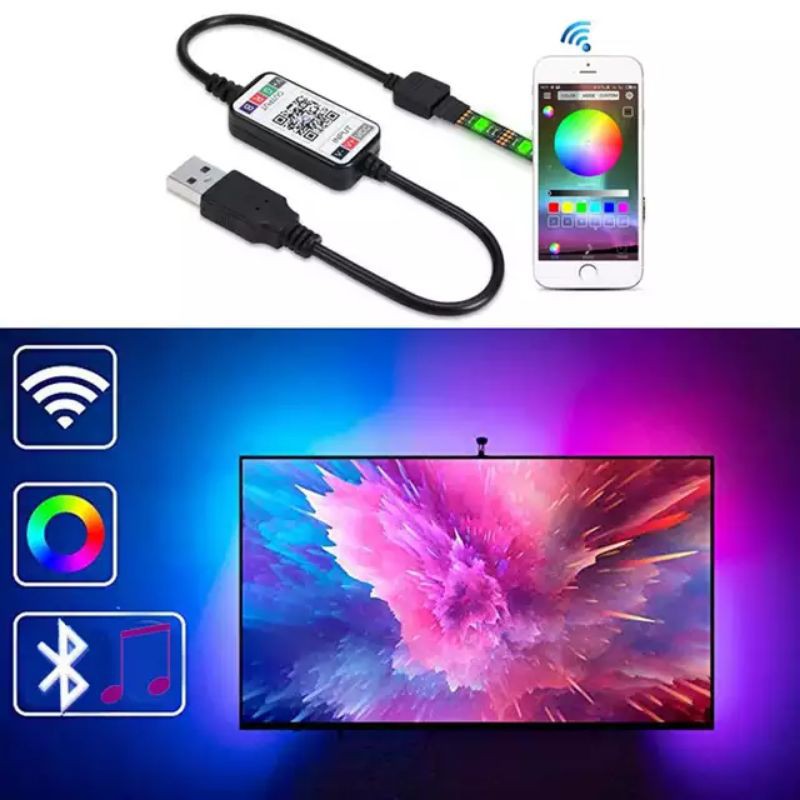 Controller Mini Bluetooth LED STRIP RGB 5V-24V USB Wireless Background For SMD 2835 3528 5050