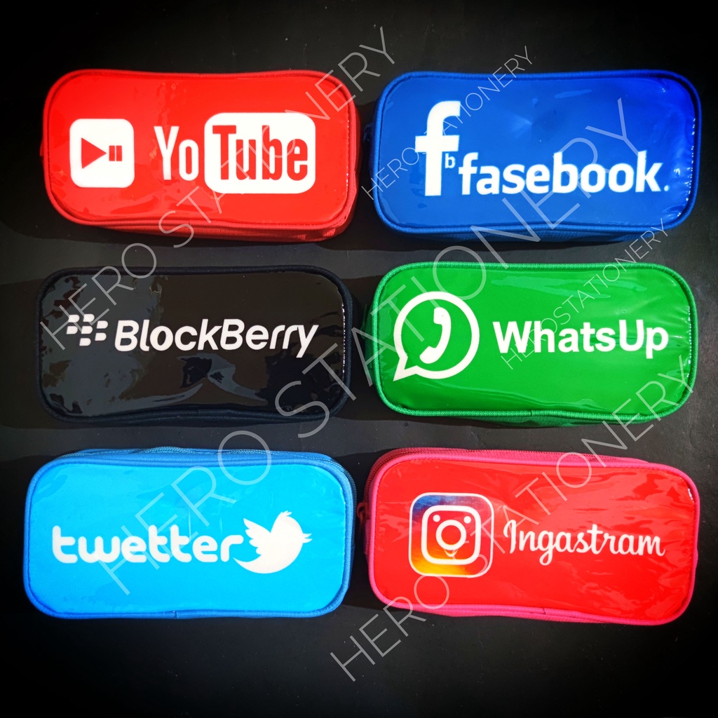 

Tempat pensil resleting media sosial