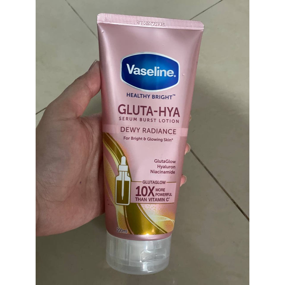 PROMO Vaseline Healthy Bright Gluta-Hya serum burst UV niacinamide dewy radiance dan flawless brigh BPOM 200ML