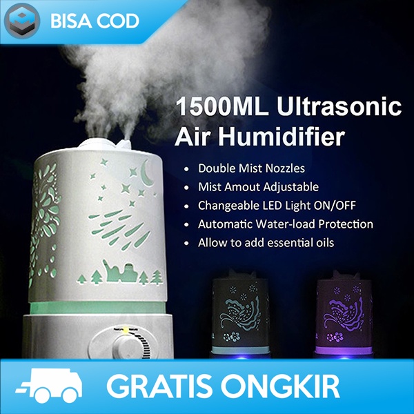 OIL DIFFUSER AROMATHERAPY HUMIDIFIER TAFFWARE HUMI H6 7 COLOR 1500ml