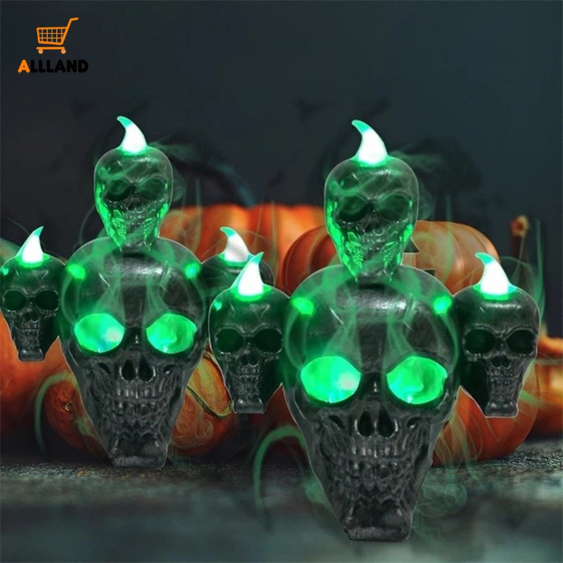 Lampu LED Bentuk Kepala Tengkorak Untuk Dekorasi Halloween