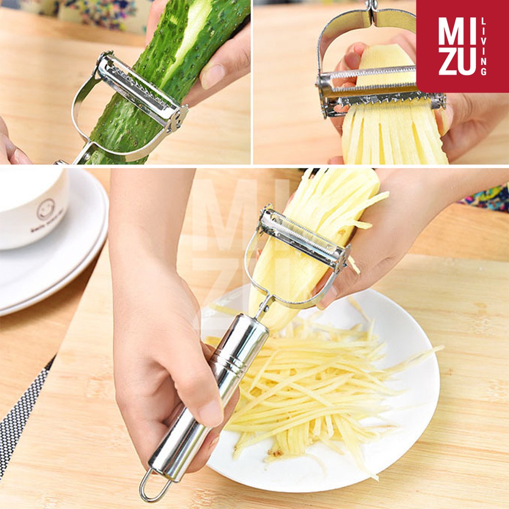 JULIENNE Peeler Slicer &amp; Shredder Stainless Steel Pengupas Apel Kentang Sayur